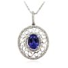 Image 1 : 14KT White Gold 2.17 ctw Tanzanite and Diamond Pendant
