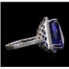 Image 3 : 14KT White Gold GIA Certified 22.37 ctw Tanzanite and Diamond Ring