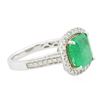 Image 2 : 14KT Two-Tone Gold 3.85 ctw Emerald and Diamond Ring
