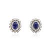 Image 1 : 14KT White Gold 1.04 ctw Sapphire and Diamond Earrings
