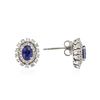 Image 2 : 14KT White Gold 1.04 ctw Sapphire and Diamond Earrings