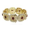 Image 3 : 14KT Yellow Gold 10.12 ctw Ruby and Diamond Bracelet