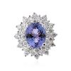 Image 1 : 14KT White Gold 5.05 ctw Tanzanite and Diamond Ring