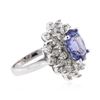 Image 2 : 14KT White Gold 5.05 ctw Tanzanite and Diamond Ring