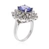 Image 3 : 14KT White Gold 5.05 ctw Tanzanite and Diamond Ring