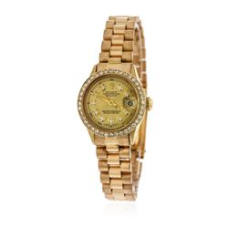 Ladies Rolex 18KT Yellow Gold Diamond DateJust Wristwatch