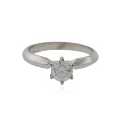 14KT White Gold 0.65 ctw Round Cut Diamond Solitaire Ring