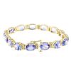 Image 2 : 14KT Yellow Gold 34.35 ctw Tanzanite and Diamond Bracelet