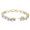Image 3 : 14KT Yellow Gold 34.35 ctw Tanzanite and Diamond Bracelet