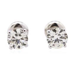 14KT White Gold 1.23 ctw Diamond Solitaire Earrings