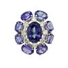 Image 1 : 14KT White Gold 18.66 ctw Tanzanite Diamond Ring