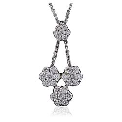 14KT White Gold 0.69 ctw Diamond Pendant With Chain