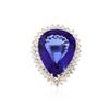 Image 1 : 14KT White Gold GIA Certified 23.20 ctw Tanzanite and Diamond Ring