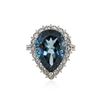 Image 1 : 14KT White Gold 13.10 ctw Topaz and Diamond Ring