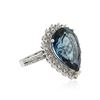 Image 2 : 14KT White Gold 13.10 ctw Topaz and Diamond Ring