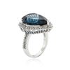 Image 3 : 14KT White Gold 13.10 ctw Topaz and Diamond Ring