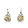 Image 1 : Platinum EGL USA Certified 5.00 ctw Fancy Yellow Diamond Earrings