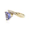 Image 2 : 14KT Yellow Gold 2.12 ctw Tanzanite and Diamond Ring