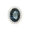 Image 1 : 14KT White Gold 19.77 ctw Topaz and Diamond Ring