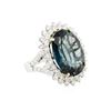 Image 2 : 14KT White Gold 19.77 ctw Topaz and Diamond Ring