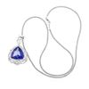 Image 1 : 14KT White Gold 11.31 ctw GIA Certified Tanzanite and Diamond Pendant With Chain