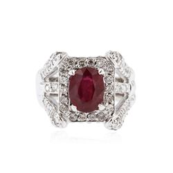 14KT White Gold 2.31 ctw Ruby and Diamond Ring