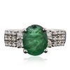 Image 1 : 18KT White Gold 3.09 ctw Emerald and Diamond Ring