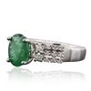 Image 2 : 18KT White Gold 3.09 ctw Emerald and Diamond Ring
