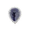 Image 2 : PLATED SILVER 17.54 ctw Blue and White Sapphire Ring