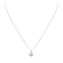 14KT White Gold 0.90 ctw Diamond Pendant With Chain