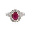 Image 1 : 14KT White Gold 1.18 ctw Ruby and Diamond Ring