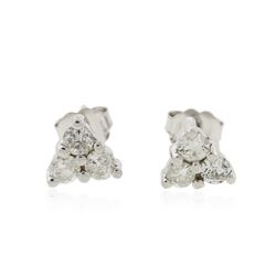 14KT White Gold 0.80 ctw Diamond Earrings