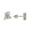 Image 2 : 14KT White Gold 0.80 ctw Diamond Earrings