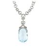 Image 2 : 18KT White Gold 24.00 ctw Blue Topaz and Diamond Necklace