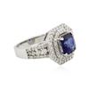 Image 2 : 14KT White Gold 2.38 ctw Tanzanite and Diamond Ring