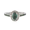 Image 1 : 14KT White Gold 0.79 ctw Alexandrite, Tsavorite and Diamond Ring