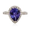Image 1 : 14KT White Gold 3.22 ctw Tanzanite and Diamond Ring
