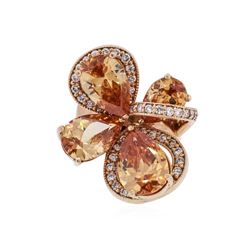 14KT Rose Gold 11.22 ctw Citrine and Diamond Ring