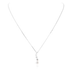 14KT White Gold 1.28 ctw Diamond Pendant With Chain