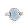 Image 1 : 14KT White Gold 4.59 ctw Chrysoprase and Diamond Ring