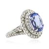 Image 2 : 14KT White Gold 5.29 ctw Tanzanite and Diamond Ring