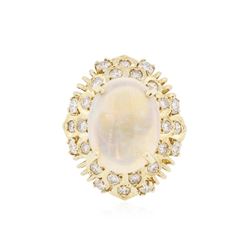 14KT Yellow Gold 3.68 ctw Opal and Diamond Ring