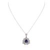 Image 1 : 14KT White Gold 4.85 ctw Tanzanite and Diamond Pendant With Chain