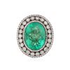 Image 1 : 18KT White Gold 13.35 ctw Emerald and Diamond Ring