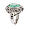 Image 3 : 18KT White Gold 13.35 ctw Emerald and Diamond Ring