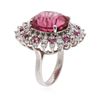 Image 3 : 18KT White Gold 17.06 ctw Pink Tourmaline, Ruby and Diamond Ring