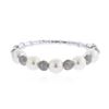 Image 1 : 14KT White Gold 1.38 ctw Diamond and Pearl Bangle
