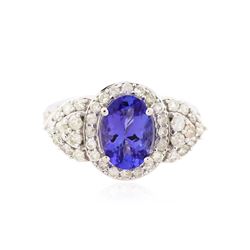 14KT White Gold 1.90 ctw Tanzanite and Diamond Ring