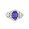 Image 1 : 14KT White Gold 1.90 ctw Tanzanite and Diamond Ring