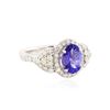 Image 2 : 14KT White Gold 1.90 ctw Tanzanite and Diamond Ring
